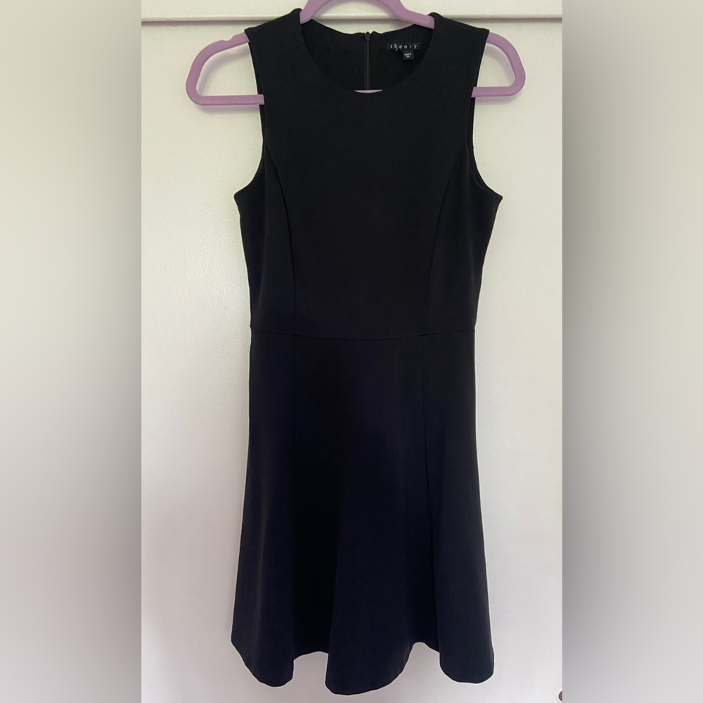 Theory Fit & Flare Dress Size 6 Black